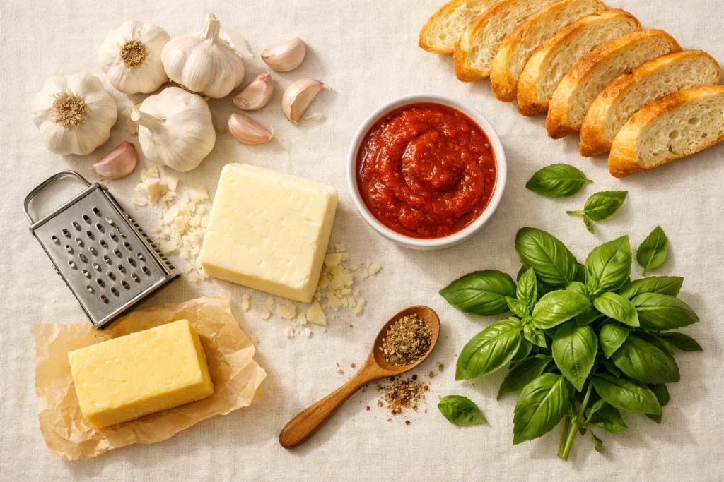 Essential Ingredients You Need to Make Mini Garlic Toast Pizzas