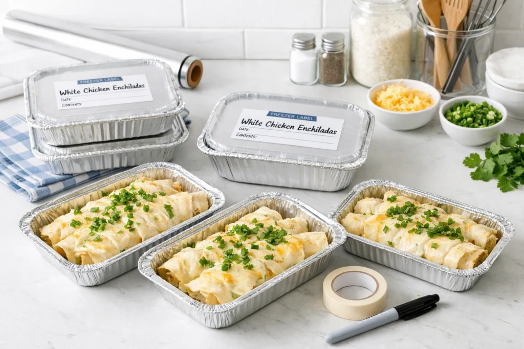 Freezer Friendly White Chicken Enchiladas Recipe