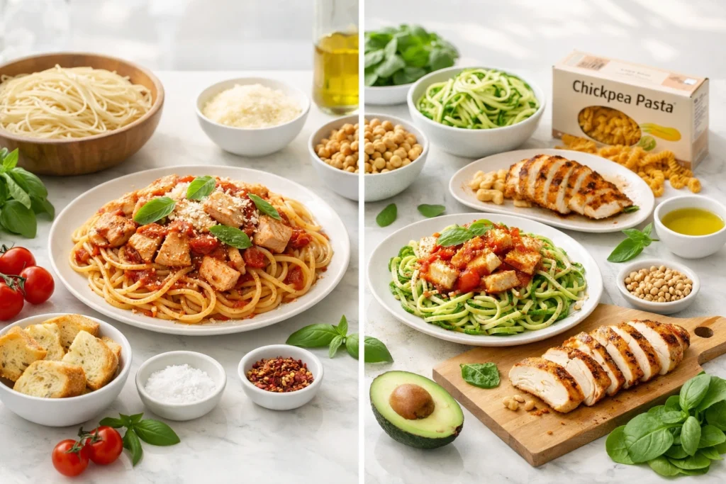 8. Healthy Swaps and Variations for a Lighter Tomato Chicken Pasta Dinner