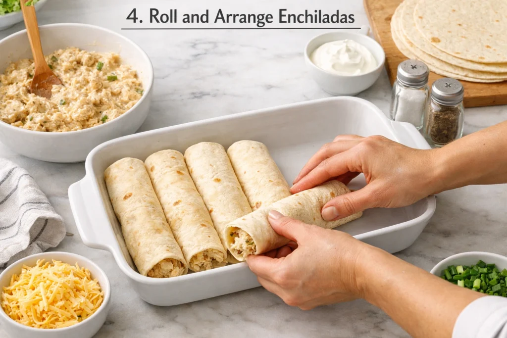 How to Make Creamy White Chicken Enchiladas Step by Step