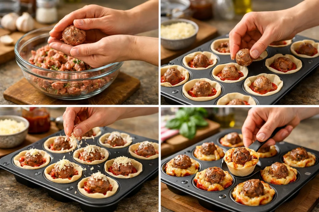 How to Make Mini Meatball Cupcakes Step by Step