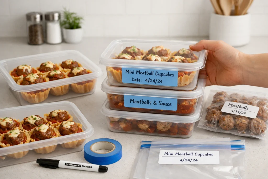 How to Store and Freeze Mini Meatball Cupcakes