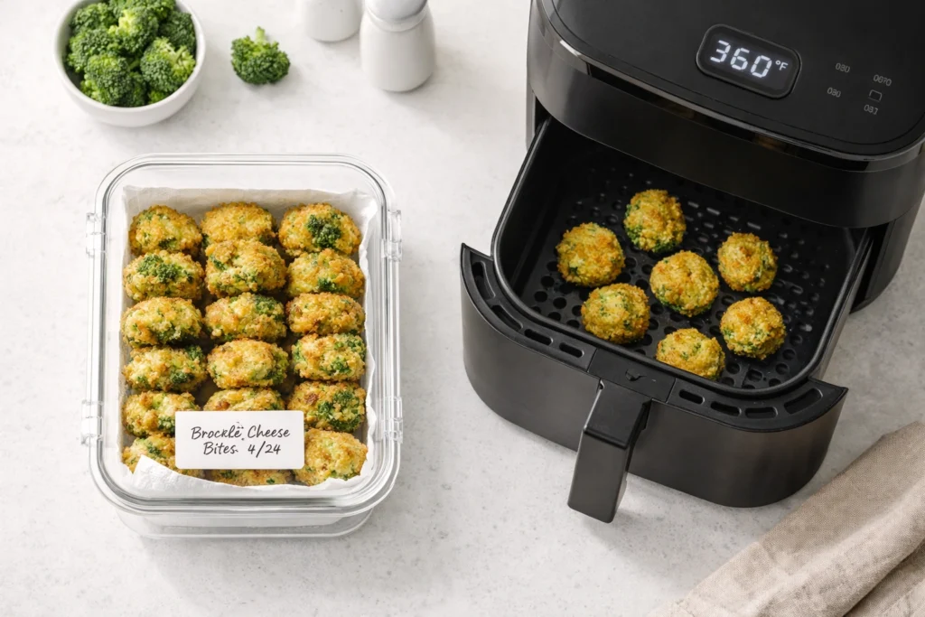 How to Store and Reheat Broccoli Cheese Bites Without Losing Crispiness