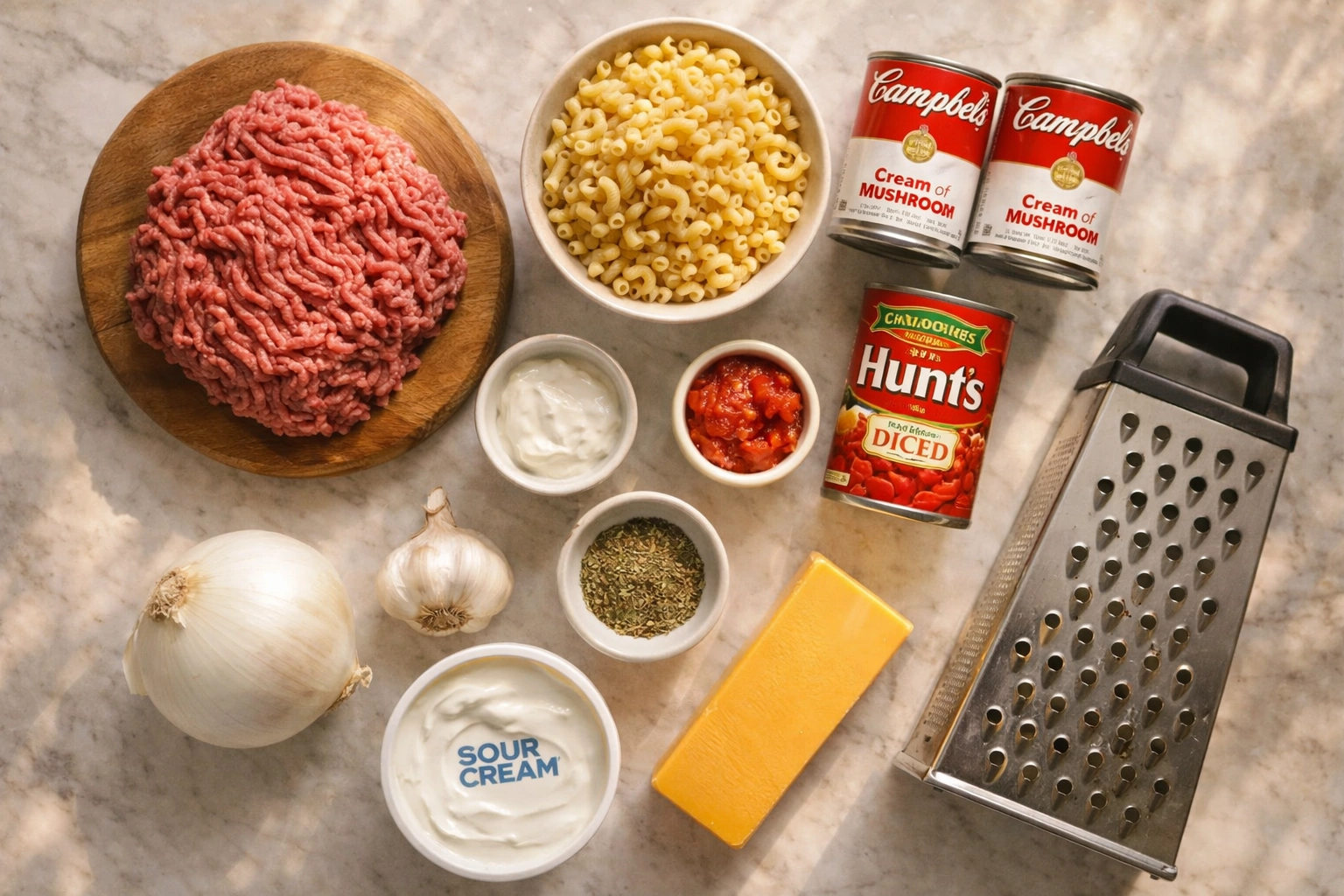Ingredients You Need for the Best Hamburger Pasta Casserole