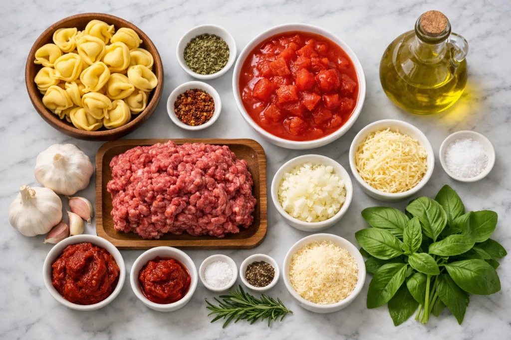 Ingredients You Need for the Best Meat Sauce Tortellini Pasta