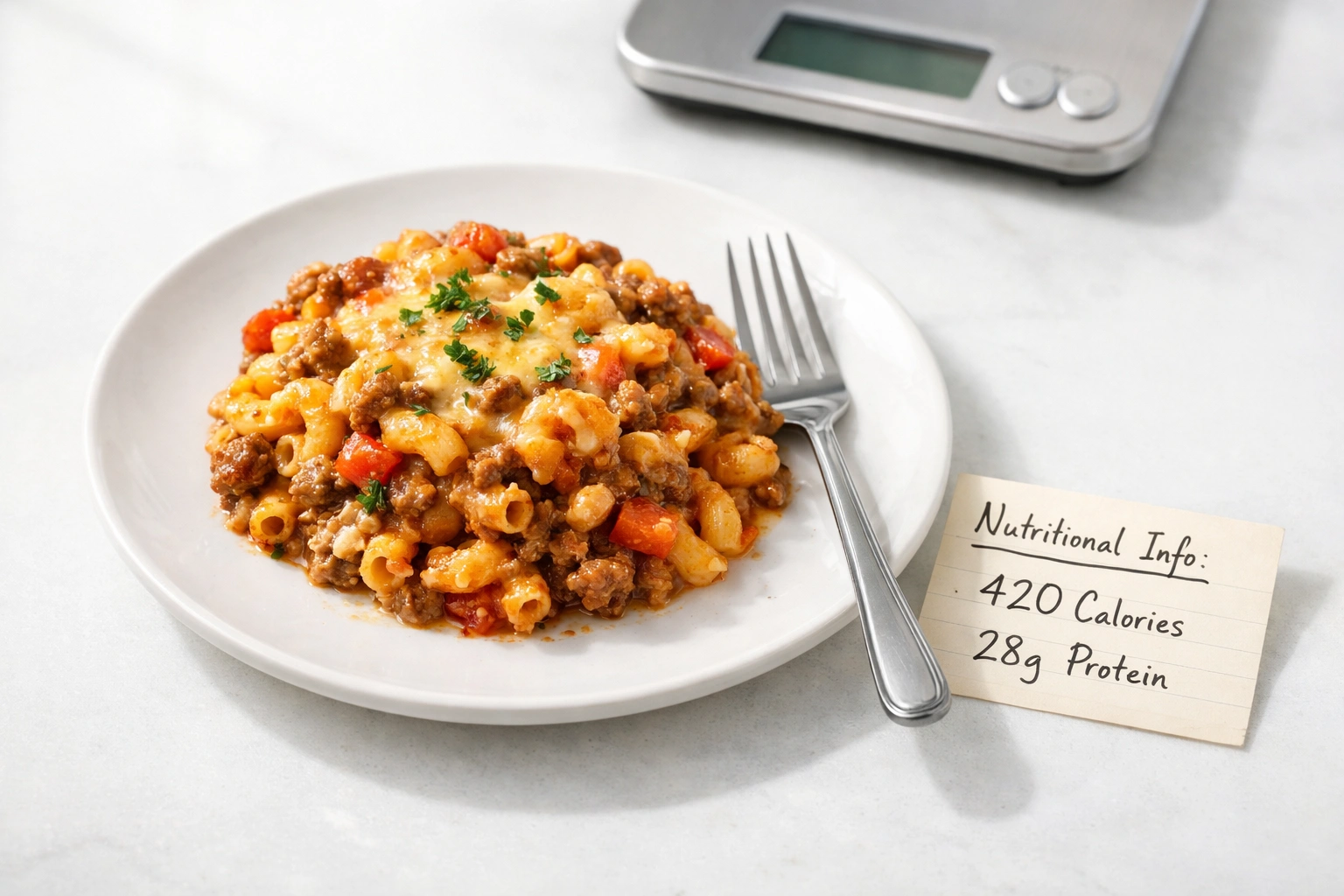 Nutritional Information for Hamburger Pasta Casserole