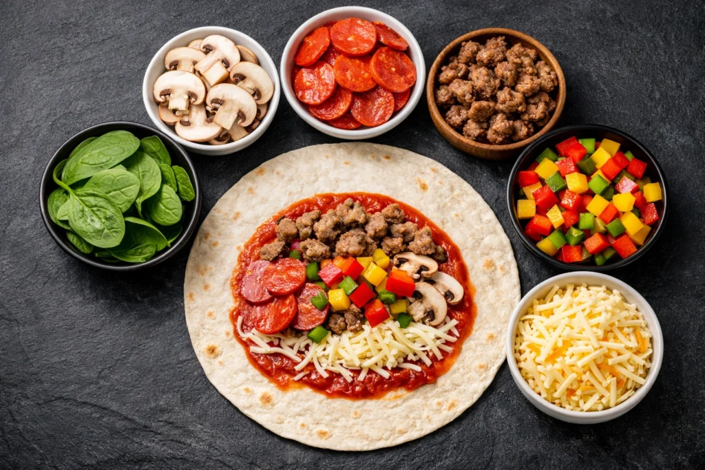 Pizza Burritos Toppings and Fillings Ideas