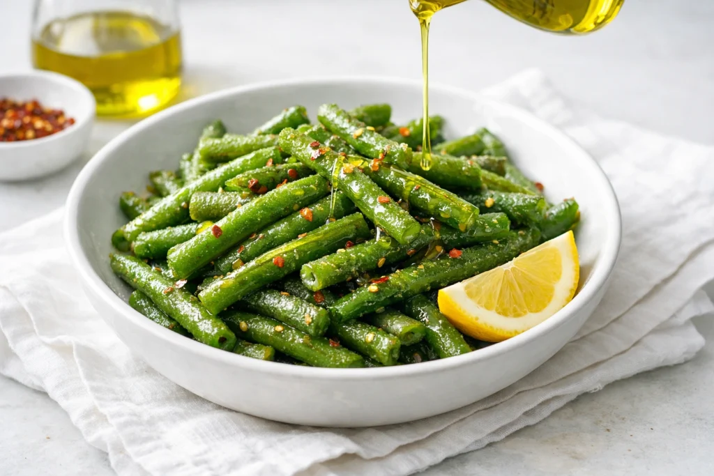 Sauteed Frozen Green Beans Stove Top With Olive Oil Recipe