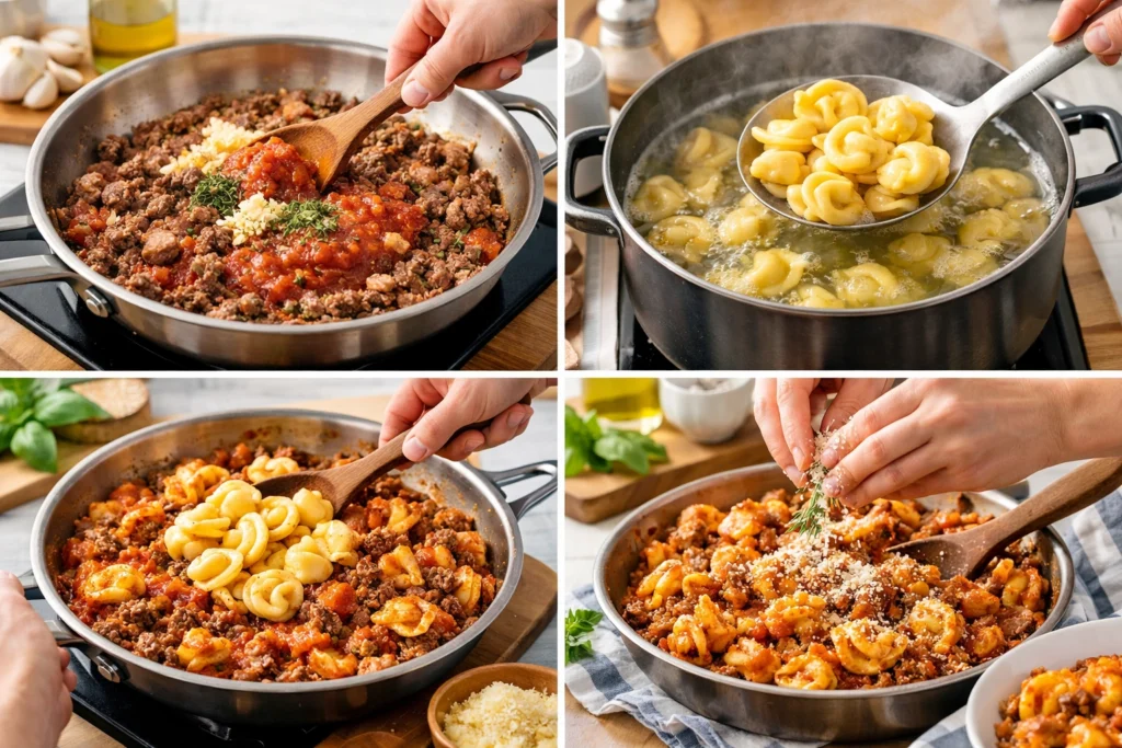 Step-by-Step Guide to Making Meat Sauce Tortellini Pasta at Home