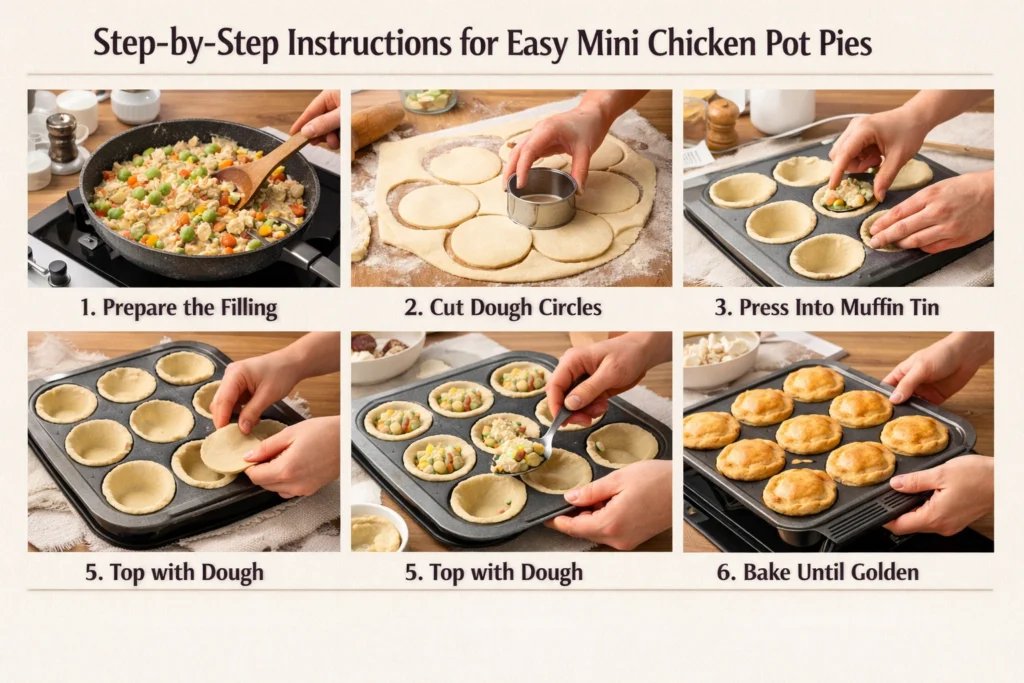 Step-by-Step Instructions for Easy Mini Chicken Pot Pies