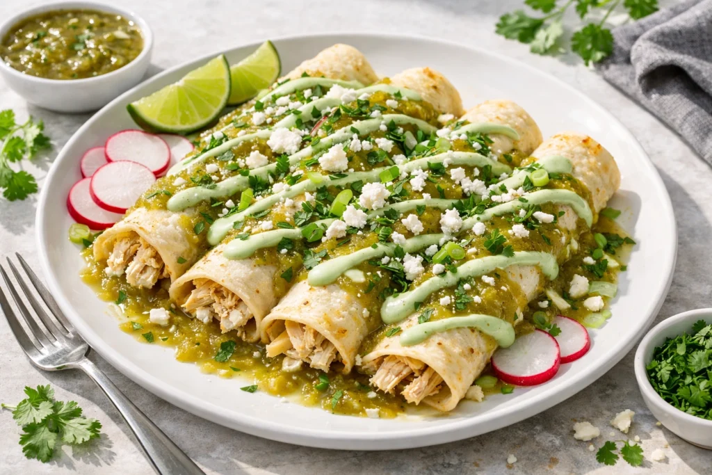 White Chicken Enchiladas With Salsa Verde Recipe
