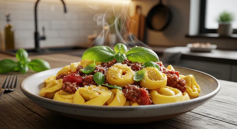 meat sauce tortellini pasta