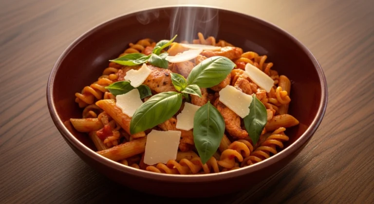 tomato chicken pasta dinner