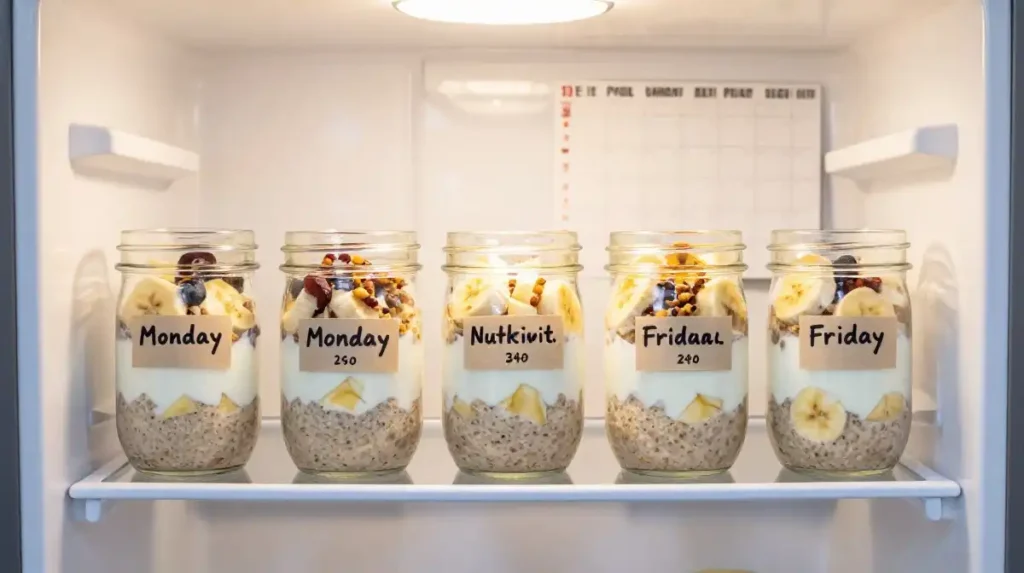 Banana Overnight Oats With Greek Yogurt for Weight Loss and Meal Prep