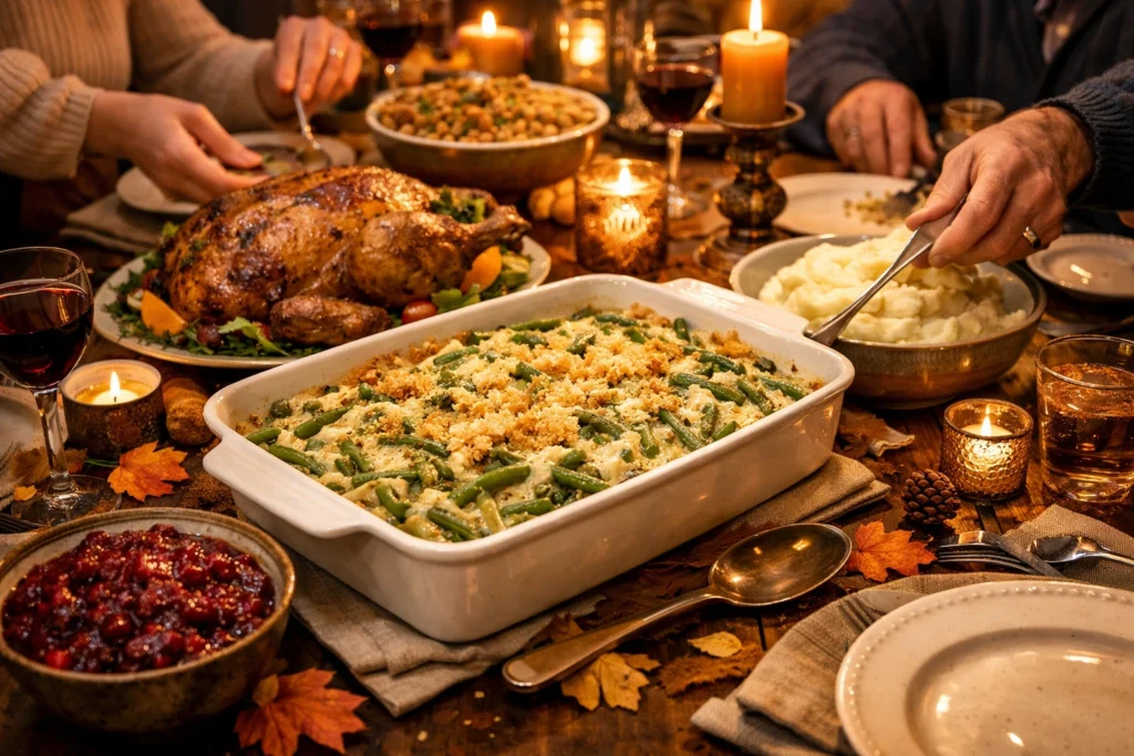 Green Bean Alfredo Casserole for Thanksgiving