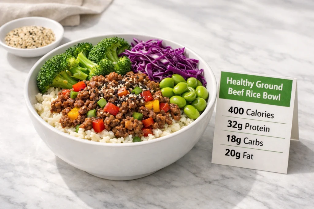Healthy Ground Beef Pepper Rice Bowls That Are High Protein and Low Calorie