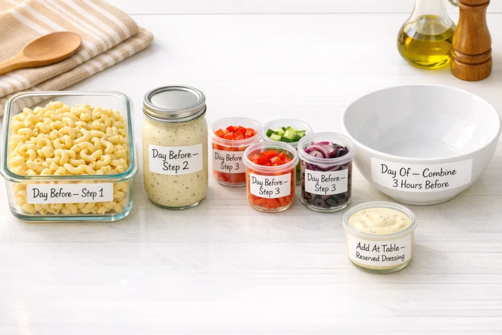 How to Make Greek Yogurt Macaroni Salad Ahead for BBQ and Potlucks