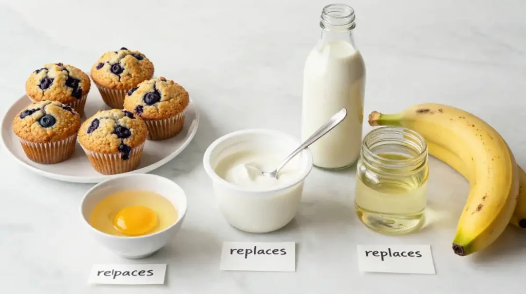 Vegan Healthy Blueberry Muffins Without Eggs or Dairy
