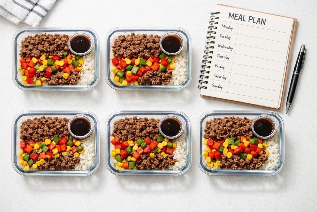 Ground Beef Pepper Rice Bowls Meal Prep Guide for the Whole Week