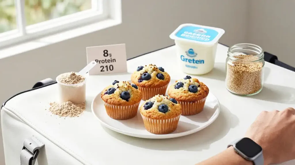 High Protein Healthy Blueberry Muffins for Fitness and Weight Goals
