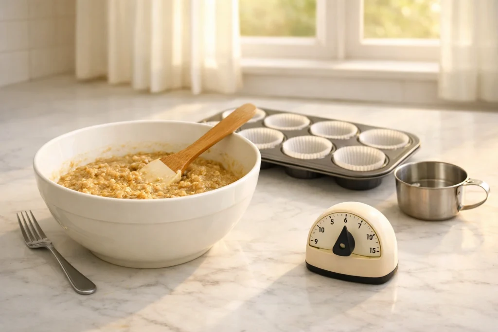 Easy One Bowl Banana Oat Muffin Recipe for Busy Mornings