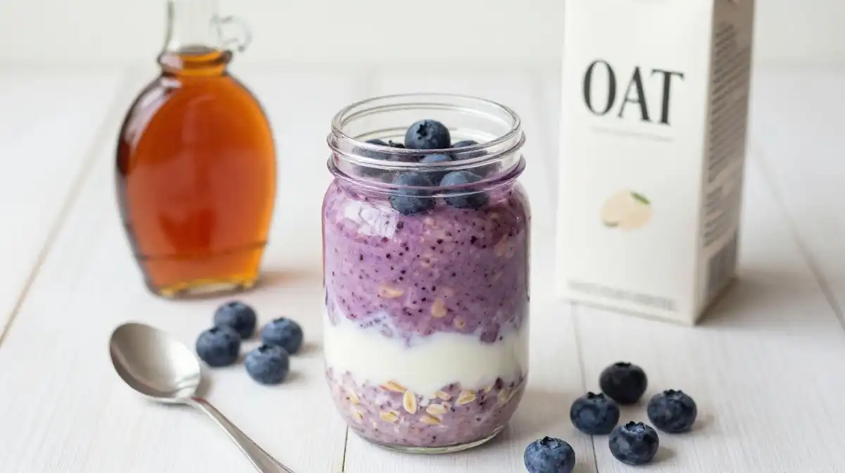 How to Make Vegan Blueberry Overnight Oats Without Greek Yogurt