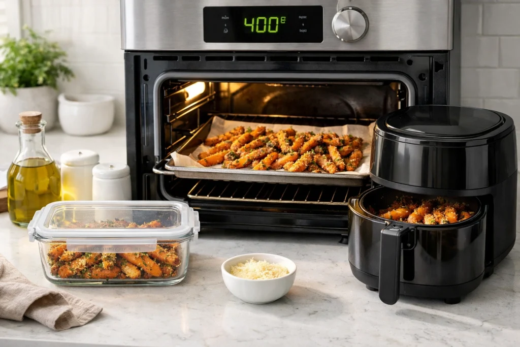How to Store and Reheat Parmesan Roasted Carrots