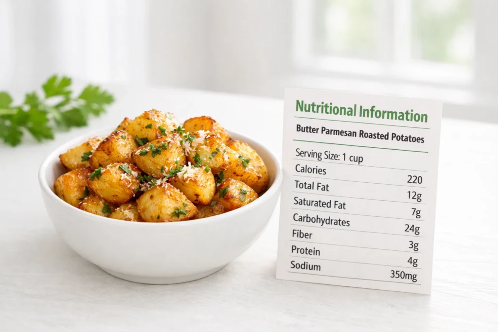 Nutritional Information for Butter Parmesan Roasted Potatoes