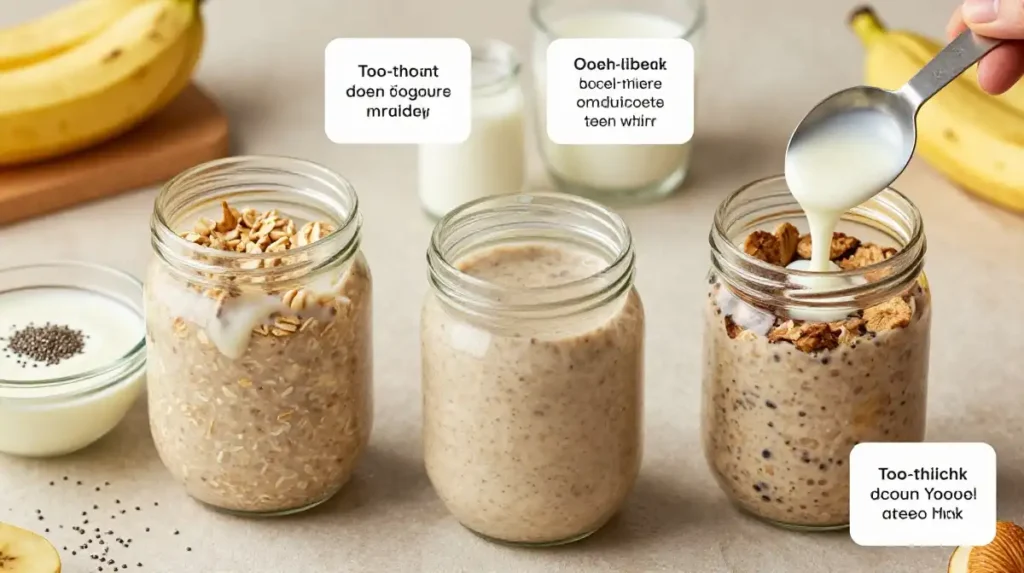 How to Fix Banana Overnight Oats With Greek Yogurt That Are Too Thin or Thick