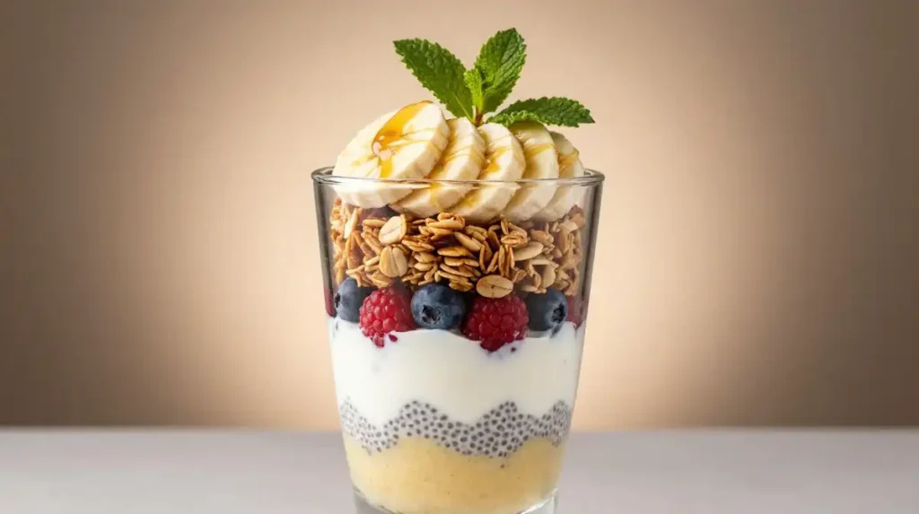 How to Layer a Beautiful Banana Chia Pudding Parfait With Greek Yogurt