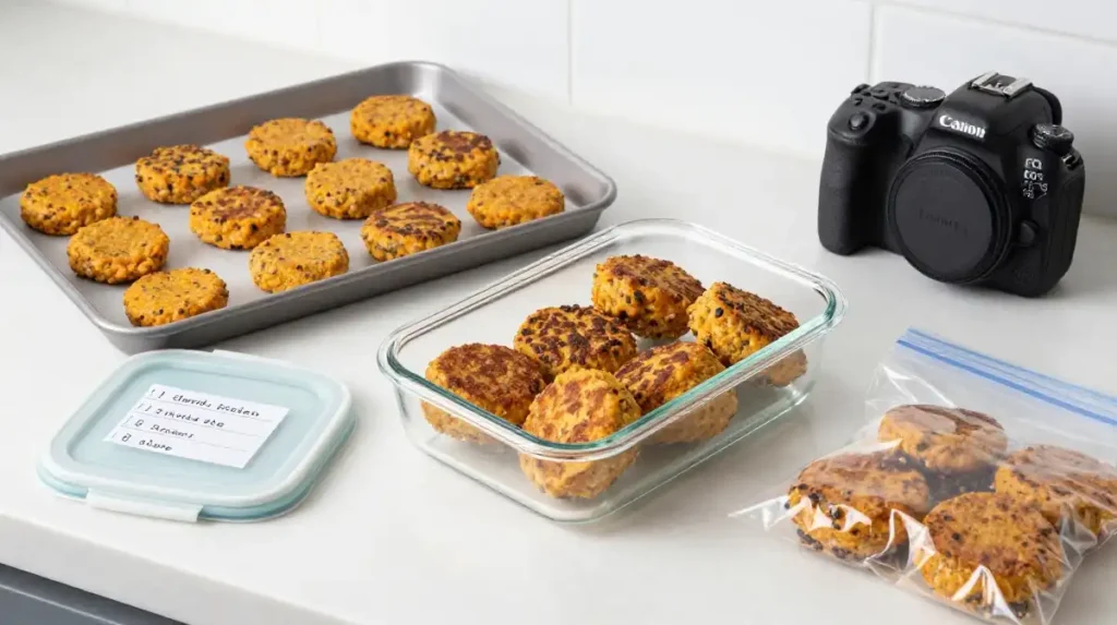 How to Meal Prep and Freeze Lentil Sweet Potato Patties