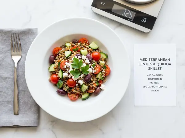 Nutritional Information for Mediterranean Lentils and Quinoa Skillet