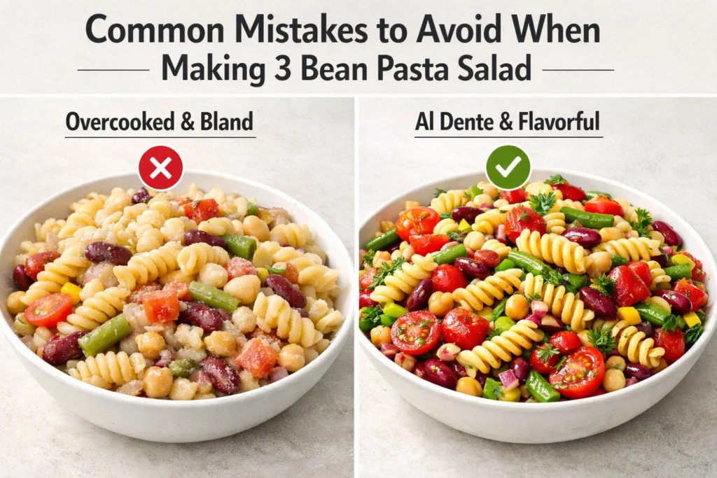 Common Mistakes to Avoid When Making 3 Bean Pasta Salad