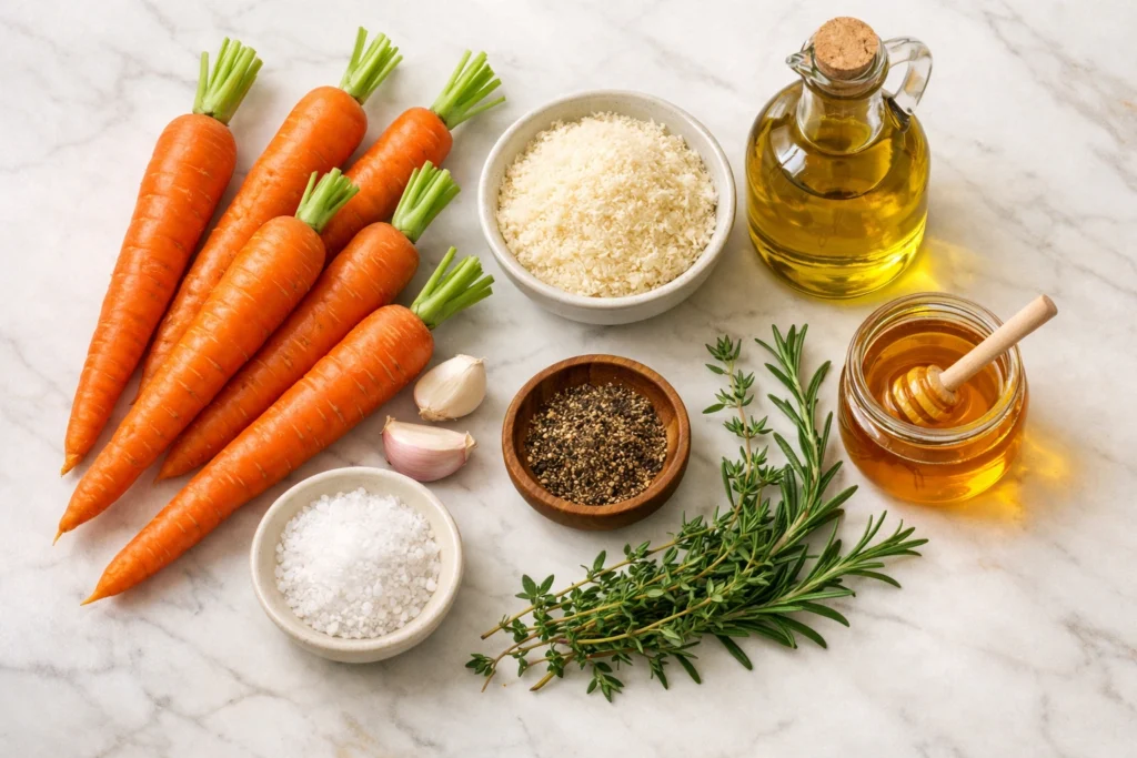 Ingredients You Need for Crispy Parmesan Roasted Carrots