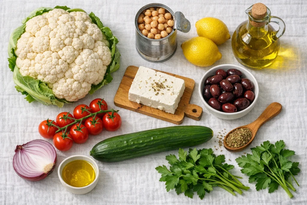 Ingredients You Need to Make the Best Greek Cauliflower Bowl at Home