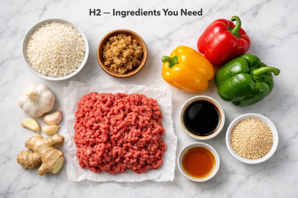 Ingredients You Need to Make the Best Ground Beef Pepper Rice Bowls