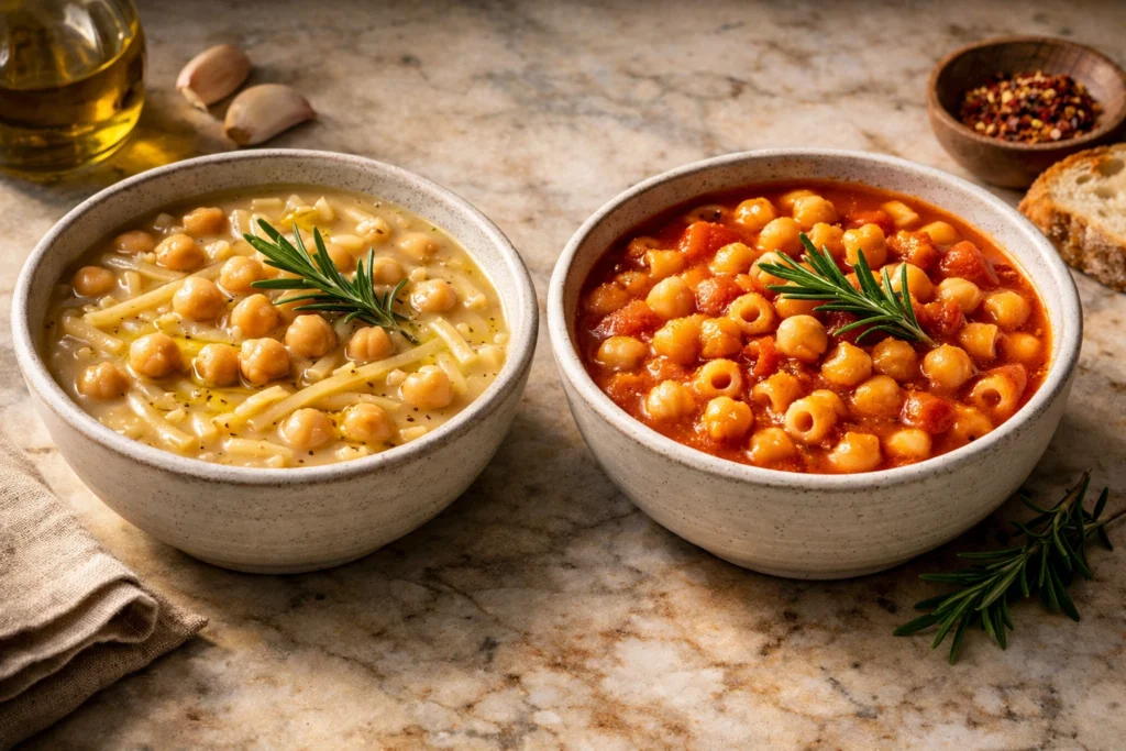 2. Roman Style vs Neapolitan Style Pasta e Ceci: Key Differences Explained