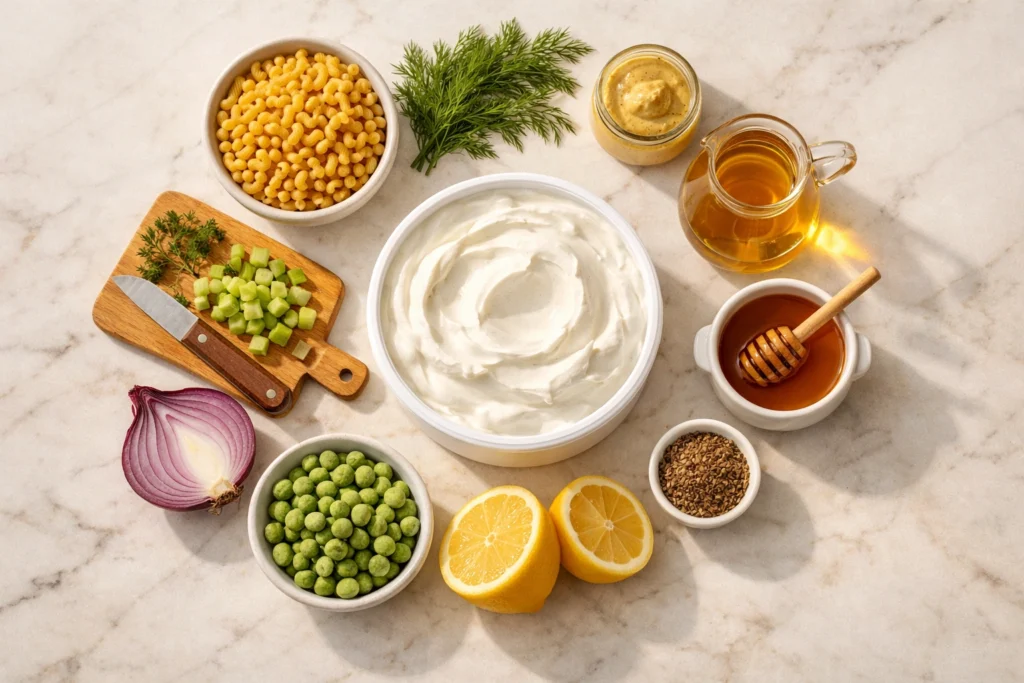 The Key Ingredients That Make This Greek Yogurt Macaroni Salad Shine