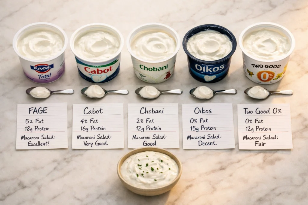 Best Greek Yogurt to Use for the Creamiest Macaroni Salad Dressing