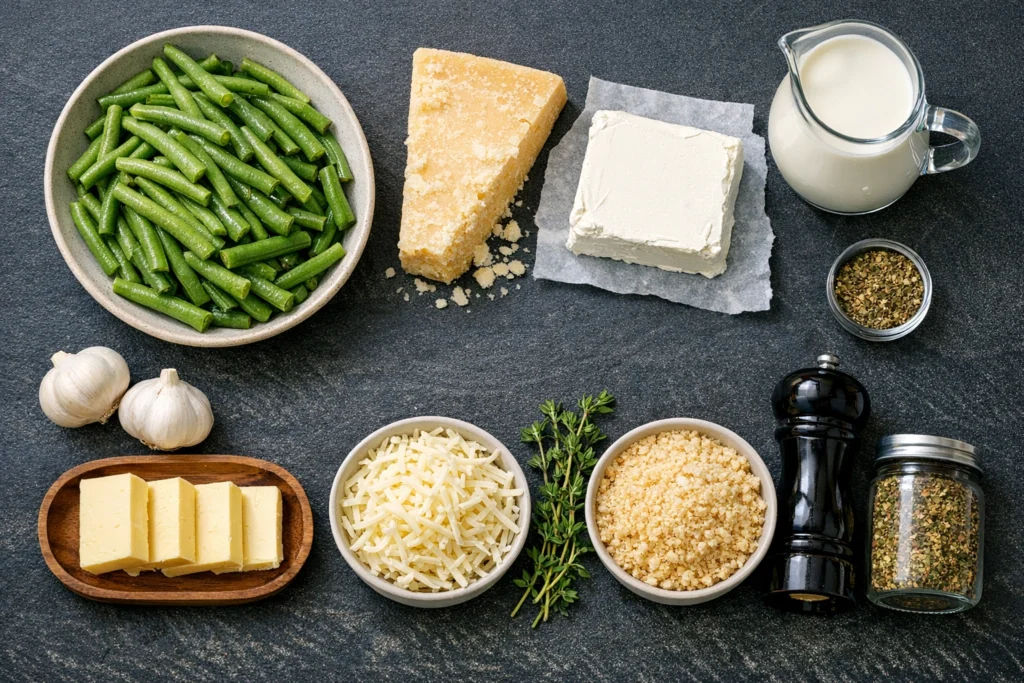 Ingredients You Need for Green Bean Alfredo Casserole