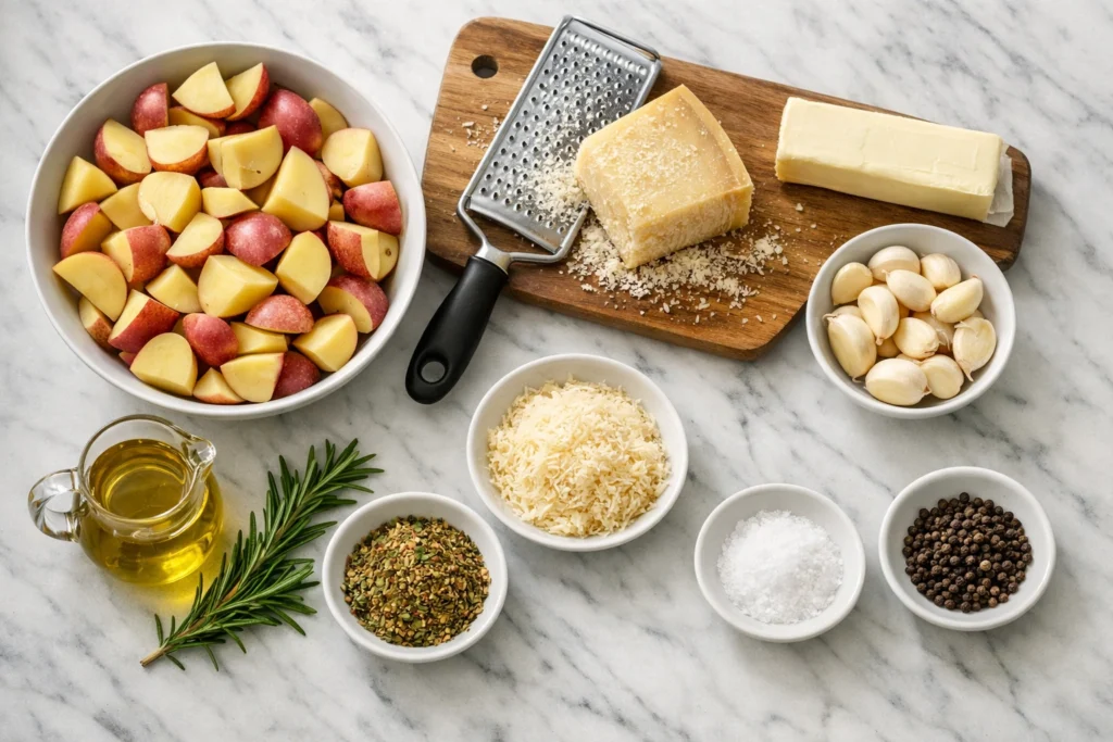 Ingredients You Need for the Best Butter Parmesan Roasted Potatoes Recipe