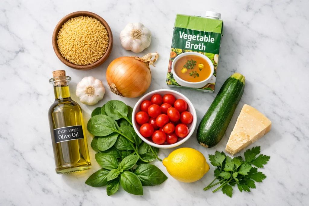 3. Ingredients You Need to Make the Best One Pot Vegetable Orzo at Home