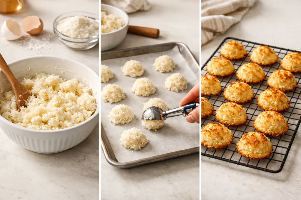 Step-by-Step Instructions for 3 Ingredient Coconut Macaroons