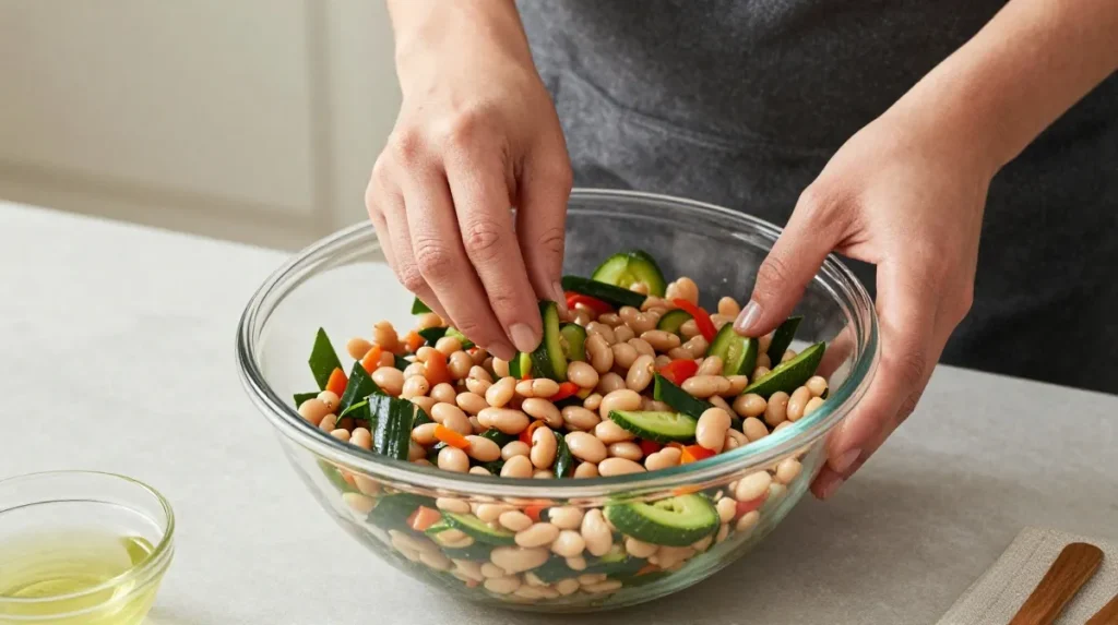 How to Make Classic Greek White Bean Salad Step by Step