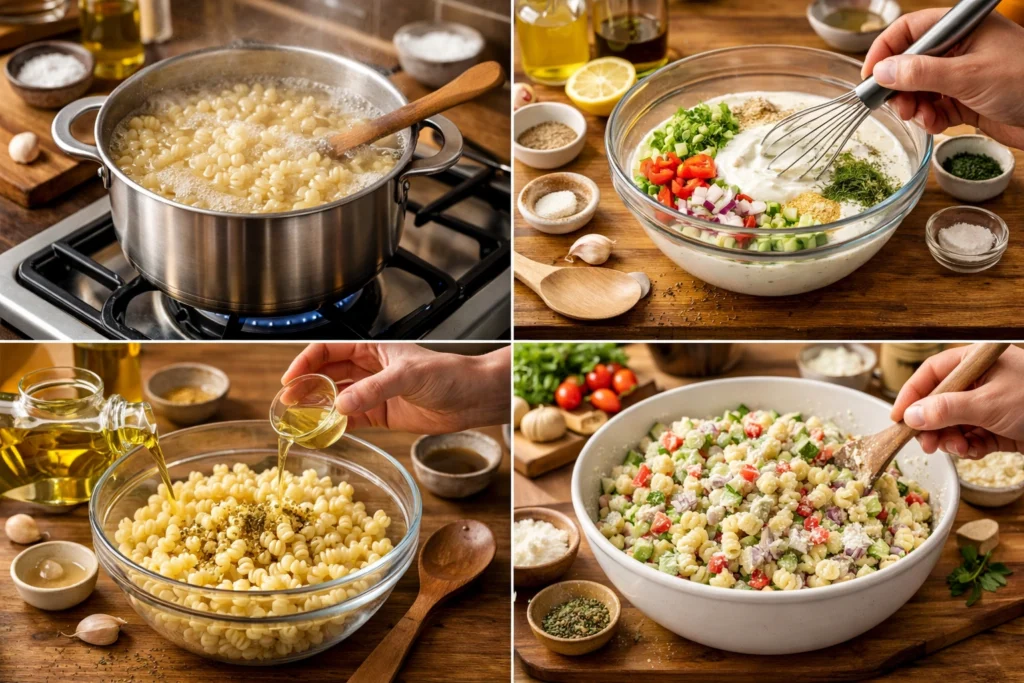 How to Make Greek Yogurt Macaroni Salad From Scratch Step by Step