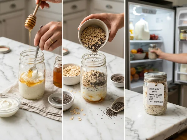 How to Make Greek Yogurt Overnight Oats Step by Step