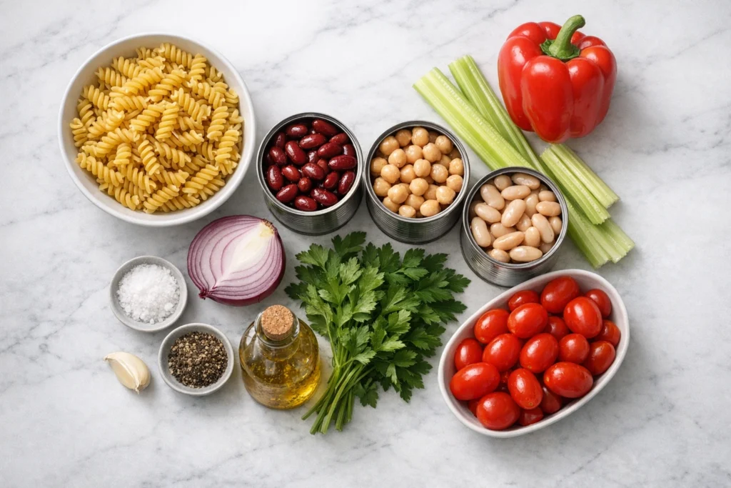 Ingredients You Need for 3 Bean Pasta Salad