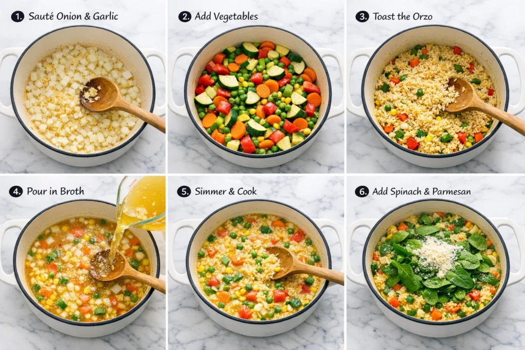 5. Step-by-Step Guide to Making Creamy One Pot Vegetable Orzo in Under 30 Minutes