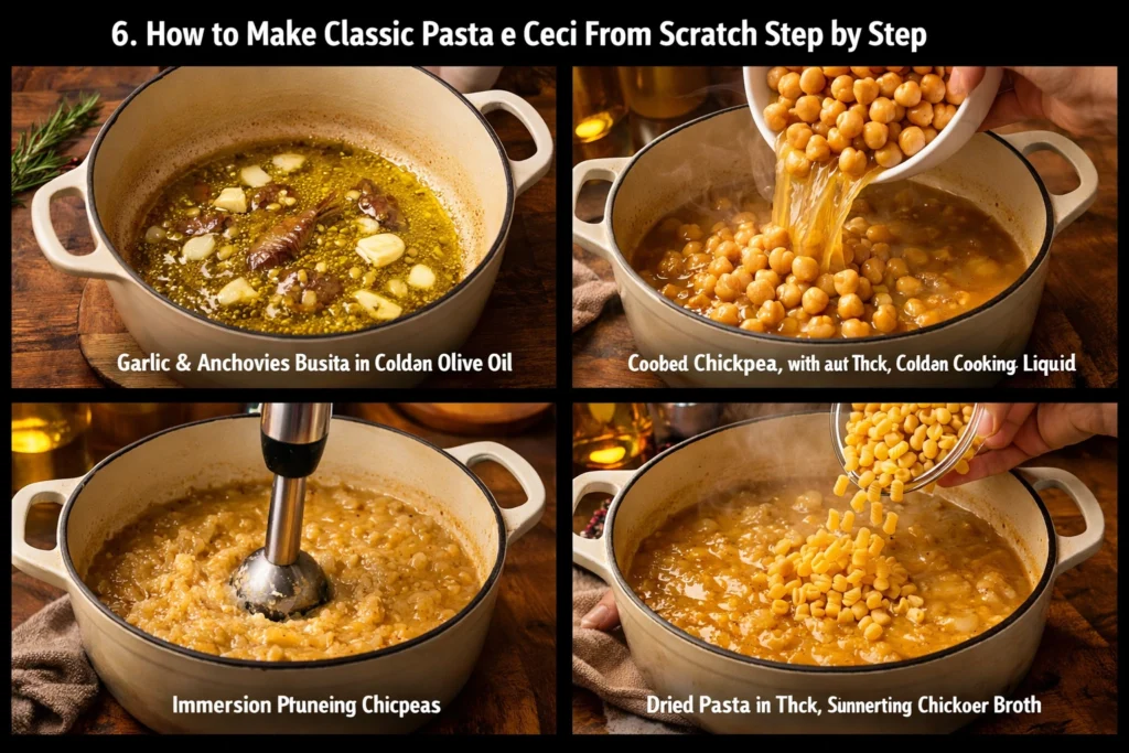 6. How to Make Classic Pasta e Ceci From Scratch Step by Step