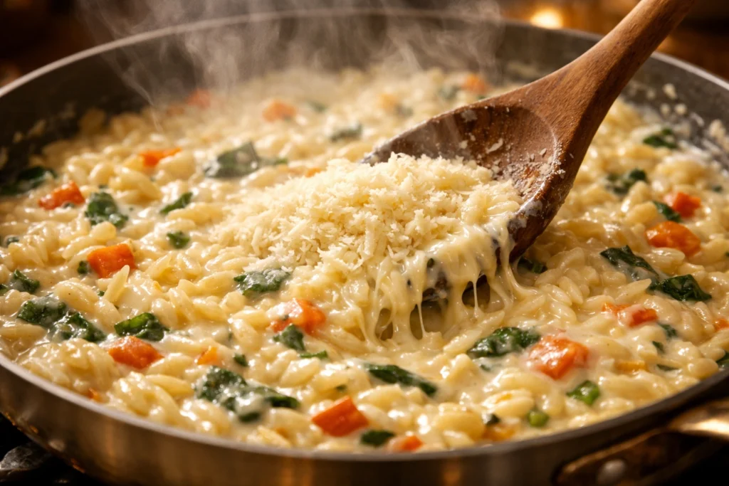 6. How to Make One Pot Vegetable Orzo Extra Creamy and Incredibly Delicious